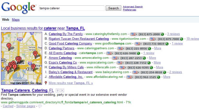 SERP Tampa Caterer