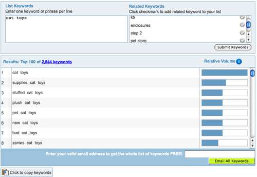 Wordstream Free Keyword Research Tool