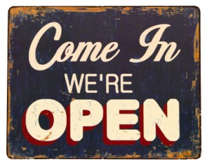 Come in. We're Open.
